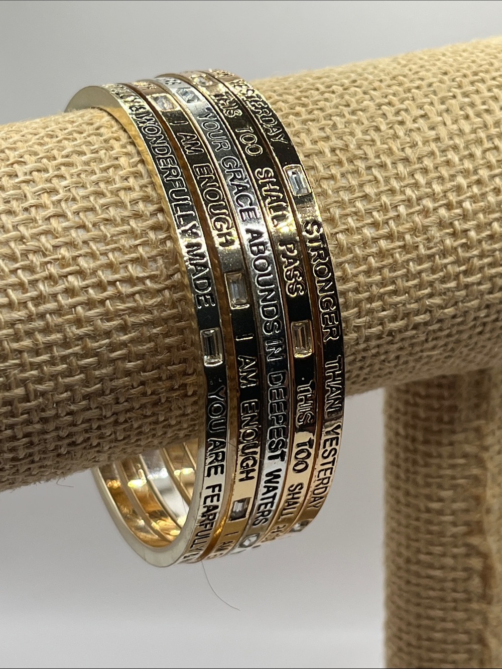 Premier Designs “Rest Assured” Engraved Bangles Inspirational Gold/silver (5)